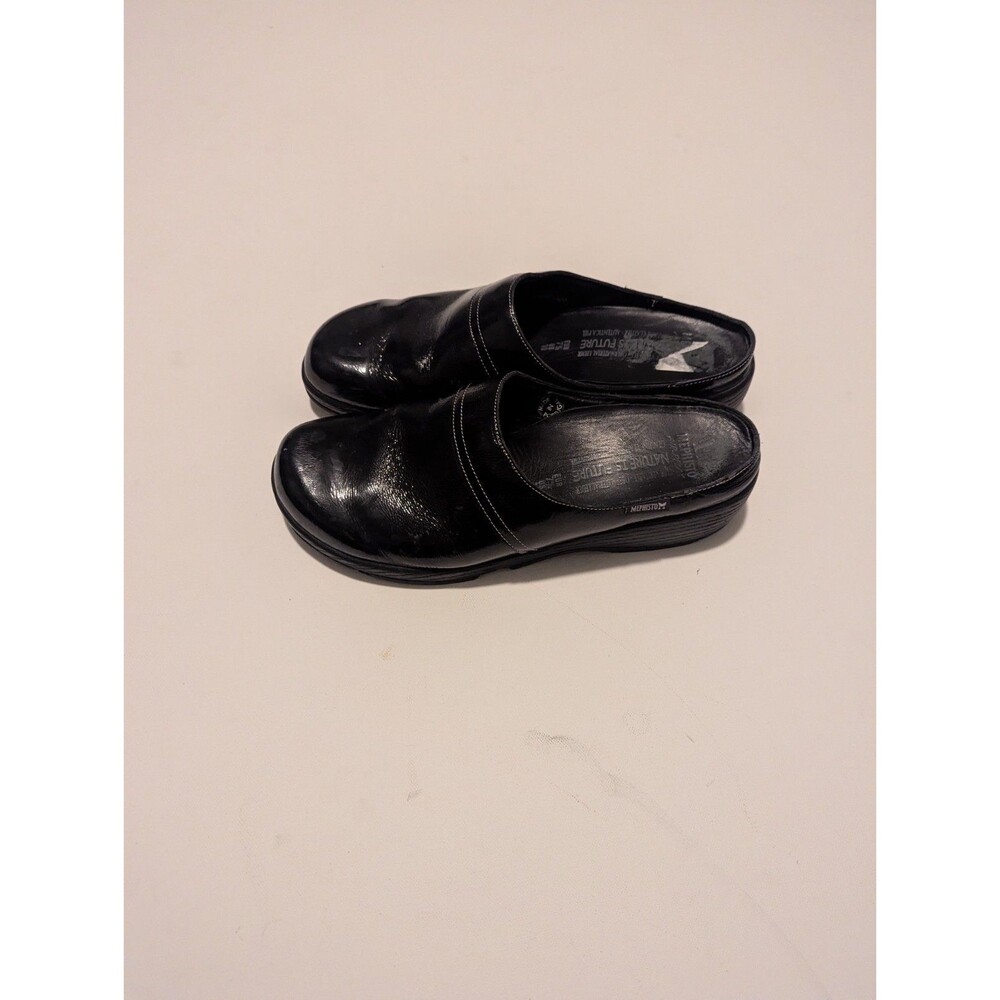 Mephisto Satty Mules Clogs Shoes Womens Size 10 US‎ 40 EU Black Leather Slip On